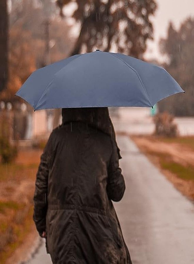 Alexvyan Mini Umbrella with Case for Men & Women (Manual Open) Compact Travelling Umbrella, Polyester & UV Protection Fabric for Summer/Anti-Slip Handle- Use in Rain & Summer- 6 Frame (Blue) - Image 2